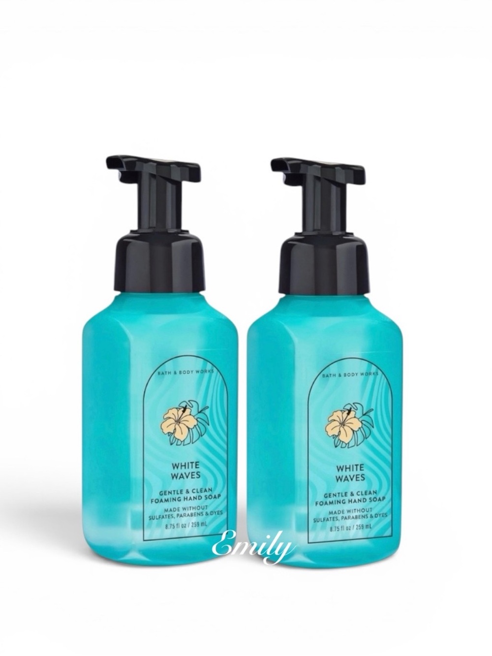 2X Bath & Body Works WHITE WAVES Foaming Hand Soap 8.75 fl oz Set NEW